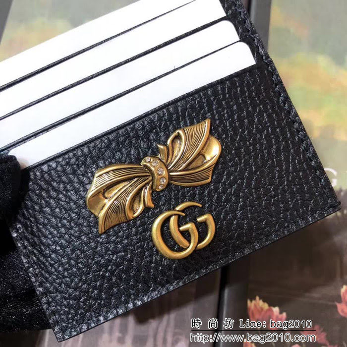 GUCCI古馳 頂級原單 早秋新品 雙色牛皮 女士卡片夾  524305 黑配粉 WTG2065